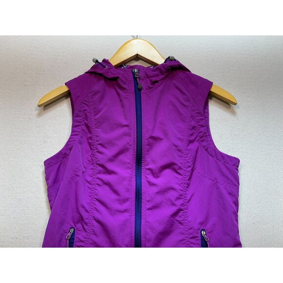 Eddie Bauer Womens Zip Up Hiking Cardigan Hooded Vest Size Small Purple Zip - Picture 6 of 11